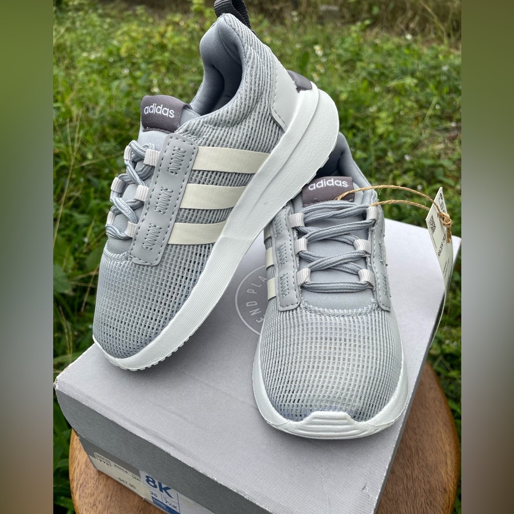 adidas Racer TR21 I toddler grey/dark purple/white sneakers size 8 - NEW IN BOX